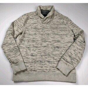 Banana Republic Cardigan Mens Large Marled Shawl Collar Gray Black